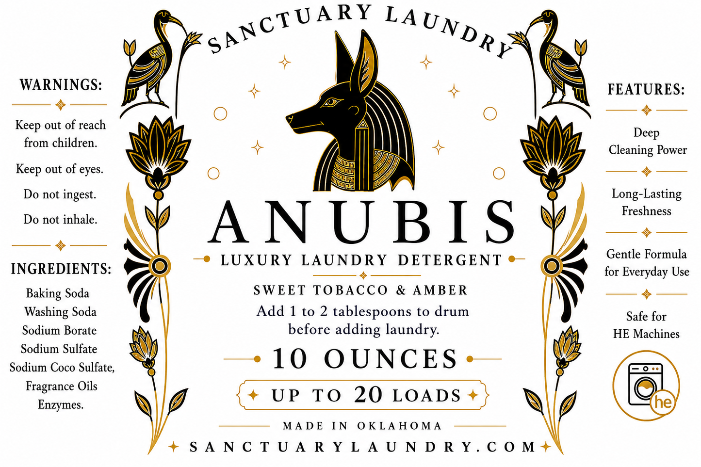 ANUBIS ~ 10 Ounce Powder Detergent
