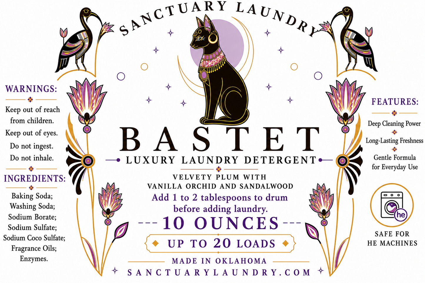 BASTET ~ 10 Ounce Powder Detergent