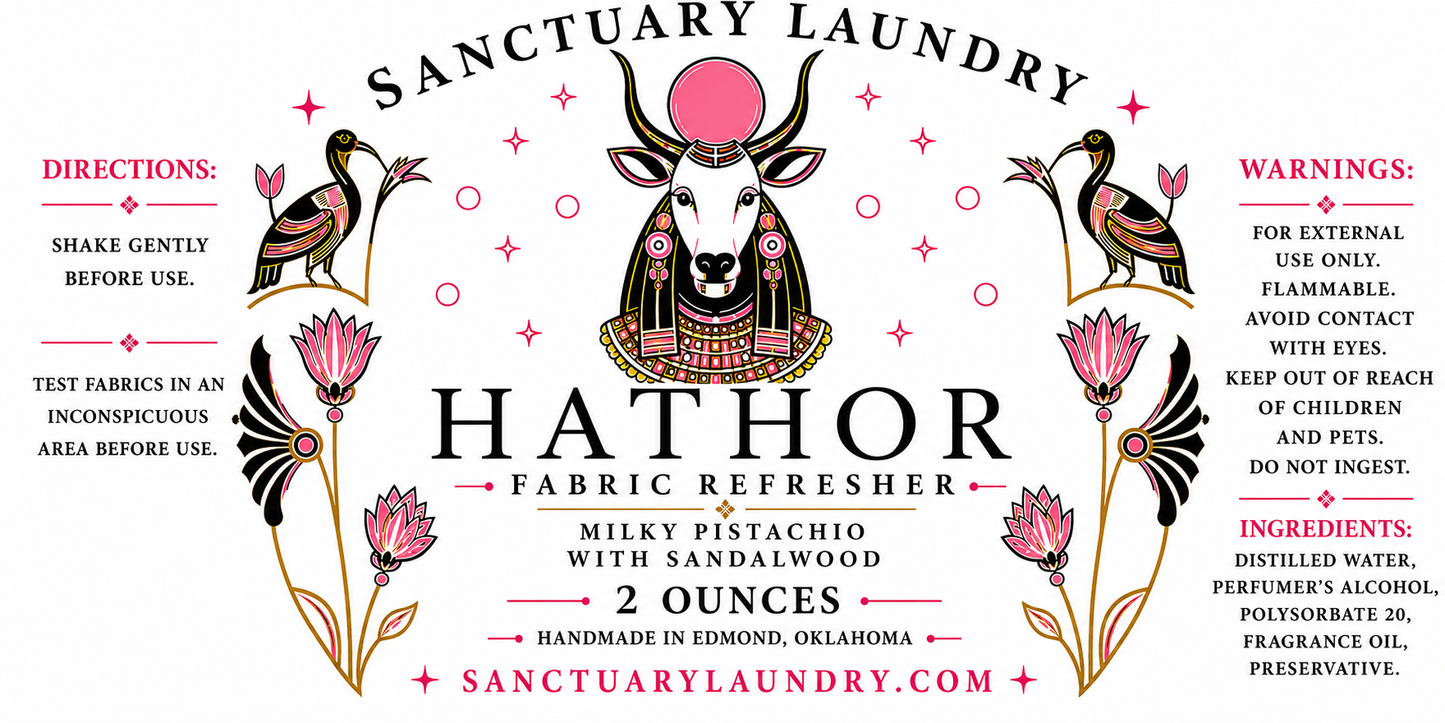 HATHOR ~ 2 Ounce Fabric Refresher ~Glass Bottle Fine Mist Spray